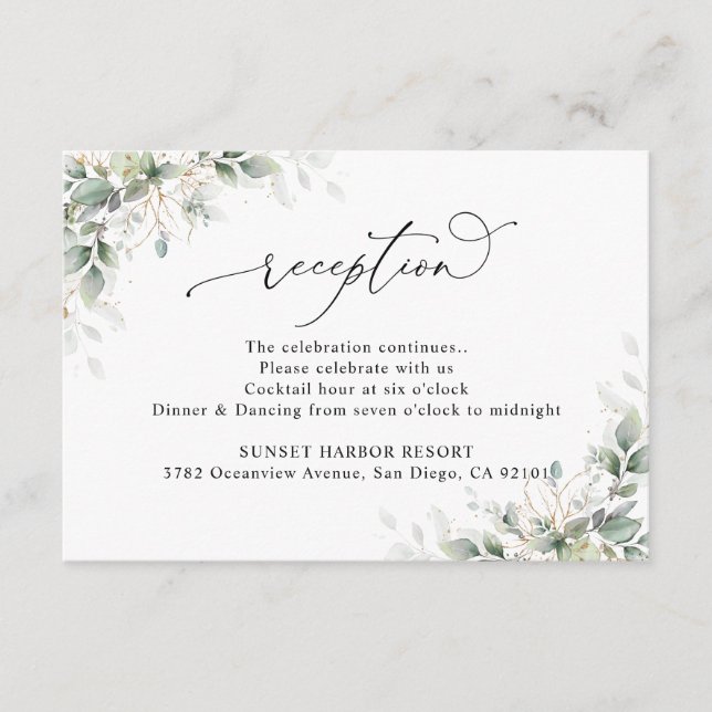 Carte D'accompagnement Eucalyptus  Wedding Reception Enclosure Cards (Devant)