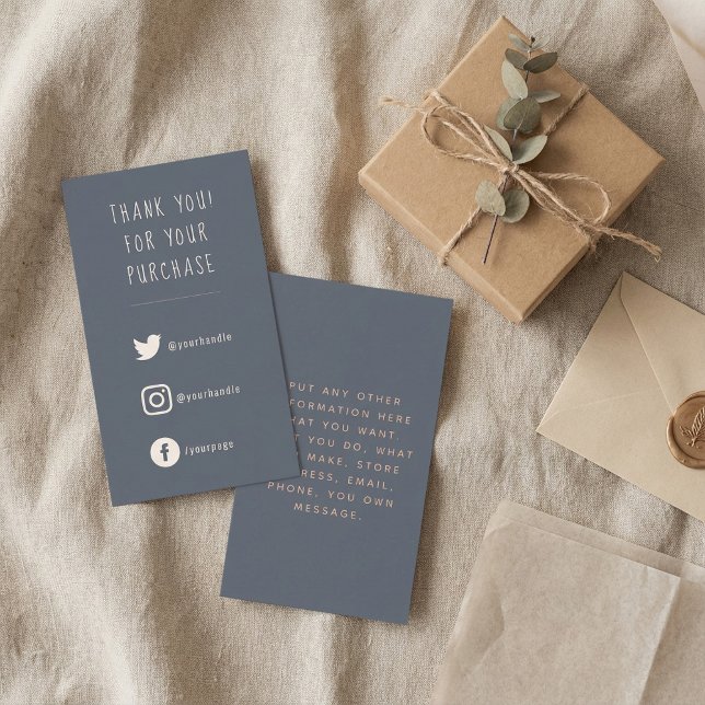 Carte D'accompagnement Évaluation des commandes client de Liens sociaux (Social Links customer order appreciation Enclosure Card.)