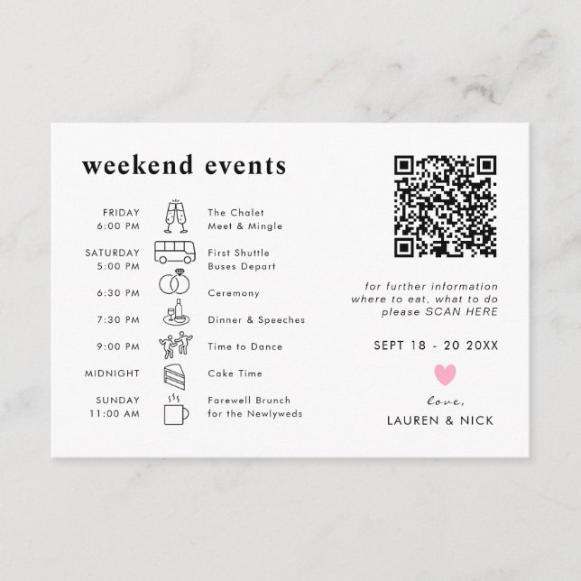 Carte D'accompagnement Événements de week-end sur la skyline de Chicago  (Devant)