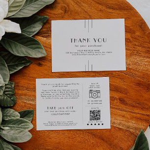 Carte D'accompagnement EVERLY Art Déco Remerciements pour commande de pet