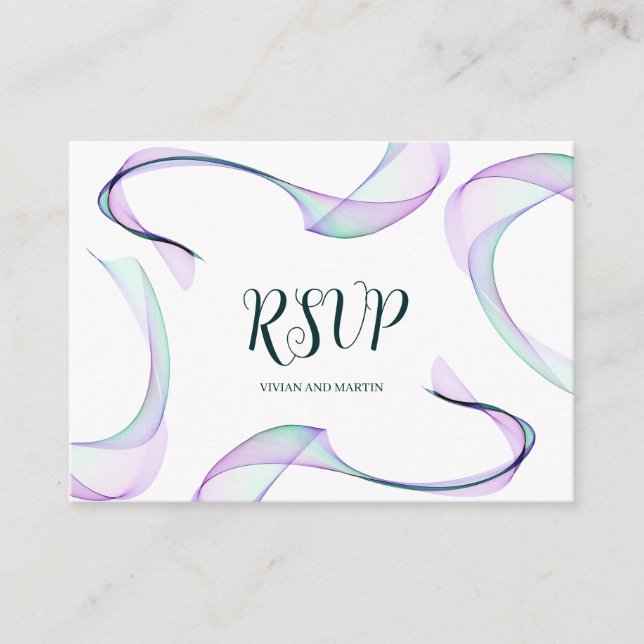 Carte D'accompagnement Exemple de QR code violet pour RSVP  (Devant)