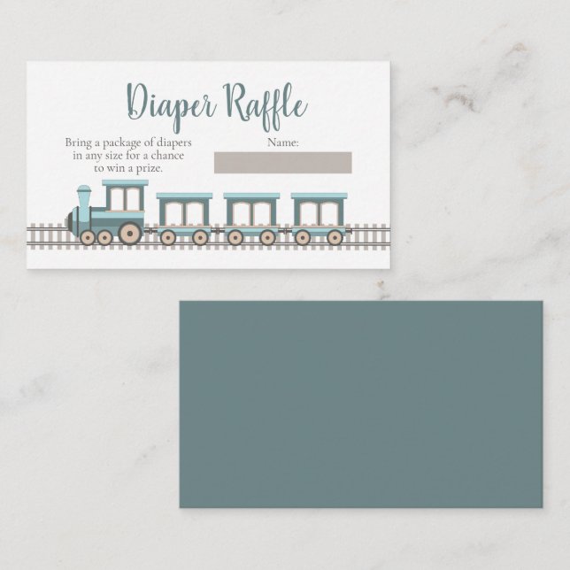 Carte D'accompagnement Express bébé train garçon Baby shower de couches R (Devant / Derrière)