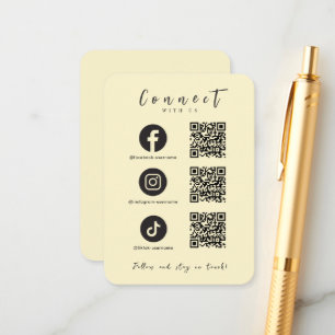 Carte D'accompagnement Facebook Instagram Tiktok QR Code Soft Super