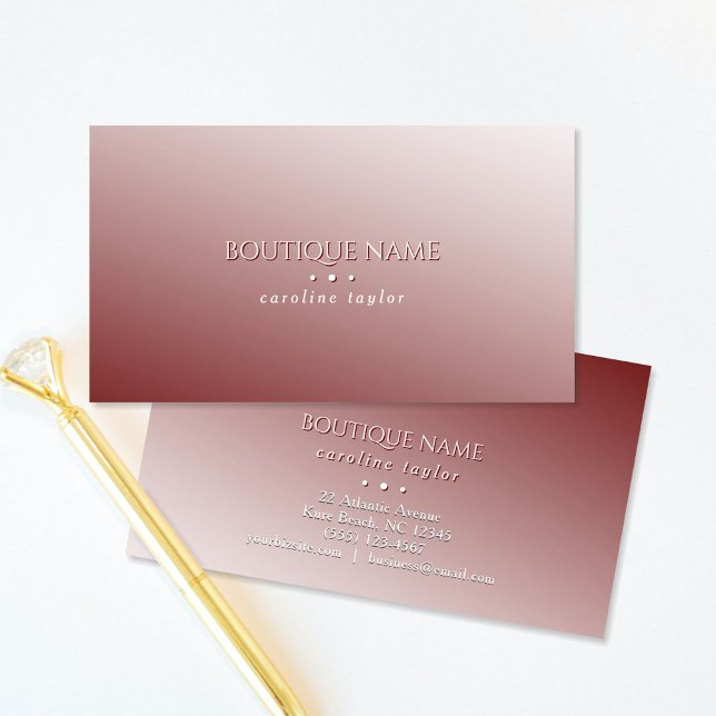 Carte D'accompagnement Fade Ombre rouge effet bossé moderne (Créateur téléchargé)