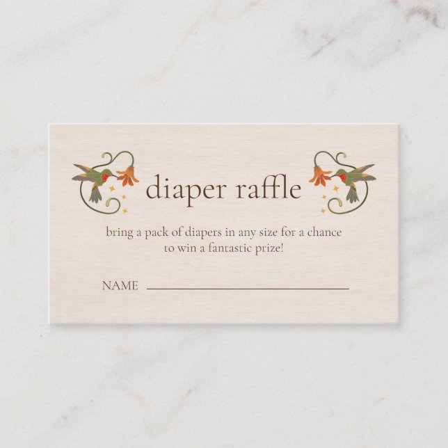 Carte D'accompagnement Fairy Bird'Oiseau Floral Diaper Baby shower de raf (Devant)
