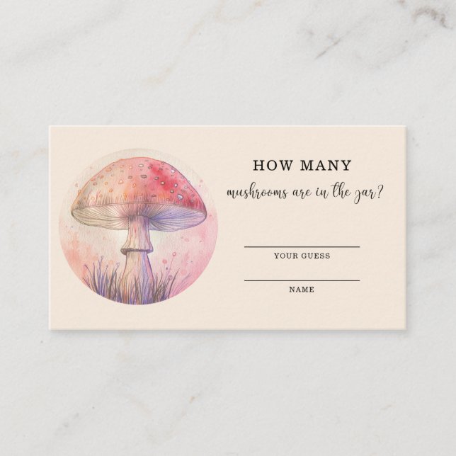 Carte D'accompagnement Fairy fly agaric - devinez combien de champignons (Devant)