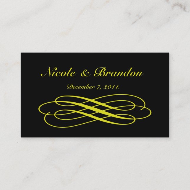 Carte D'accompagnement Fairy Tale in Black Mariage Website Card (Devant)