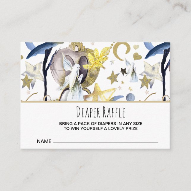Carte D'accompagnement *~* Fairy Tale Stars Baby shower Diaper Raffle (Devant)
