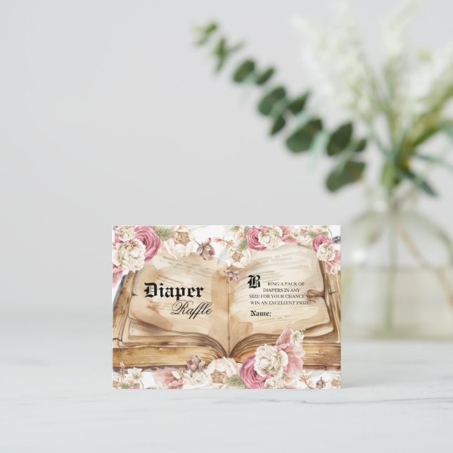 Carte D'accompagnement Fairytale Baby Shower Diaper Raffle (Debout devant)