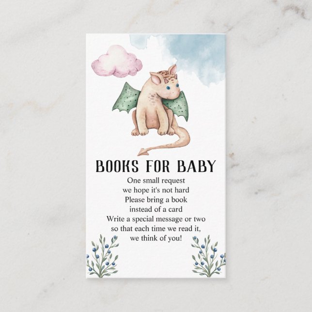 Carte D'accompagnement Fairytale Dragon Baby shower Livres Pour Baby (Devant)