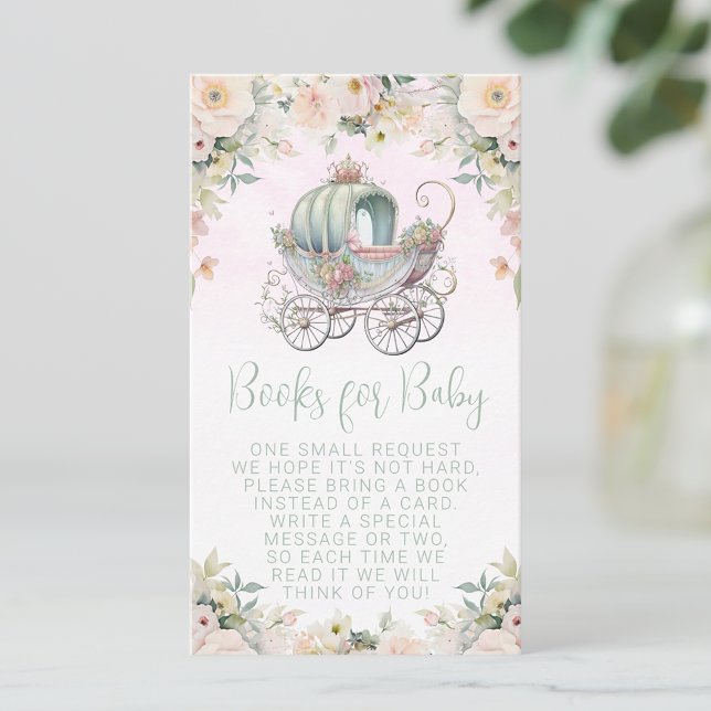 Carte D'accompagnement Fairytale Princess Carriage Floral Demande de livr (You can change all of the text.)