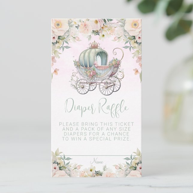 Carte D'accompagnement Fairytale Princess Carriage Raffle (All of the text can be changed.)