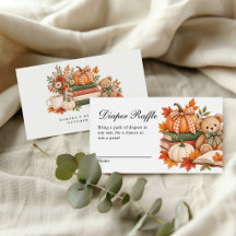 Fall Book Themed Pumpkin Baby Shower Diaper Raffle