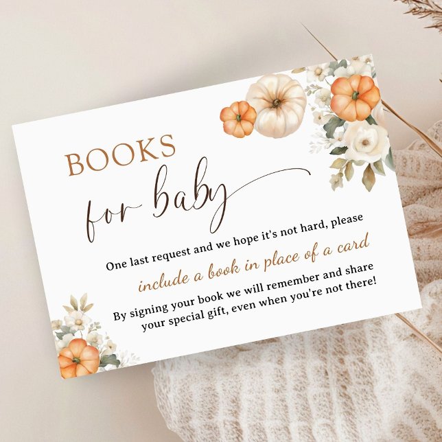 Carte D'accompagnement Fall in Love Citrouille Baby showers Livres pour b (Créateur téléchargé)