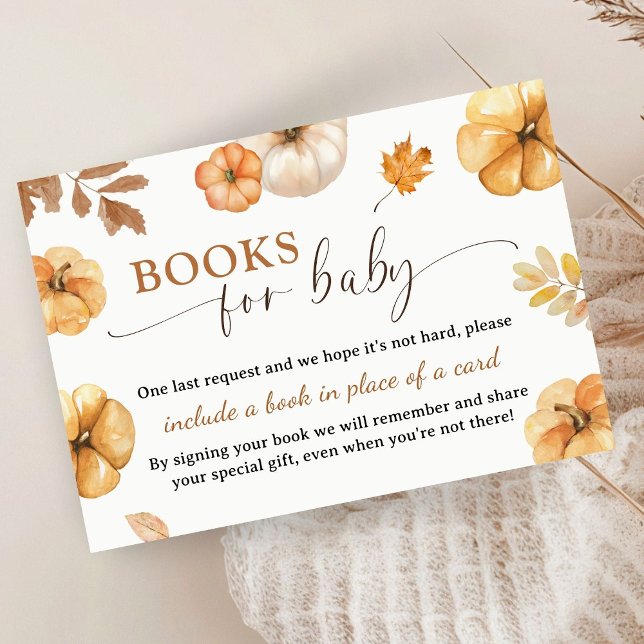 Carte D'accompagnement Fall in Love Citrouille Baby showers Livres pour b (Créateur téléchargé)