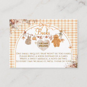 Carte D'accompagnement Fall in Love Floral Bow Fall Baby showers Books