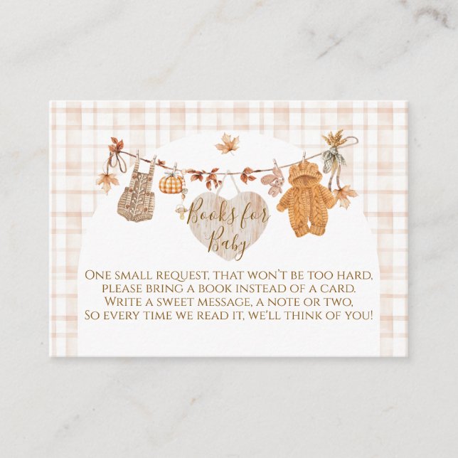 Carte D'accompagnement Fall in Love Rustic Modern Baby shower Livres (Devant)