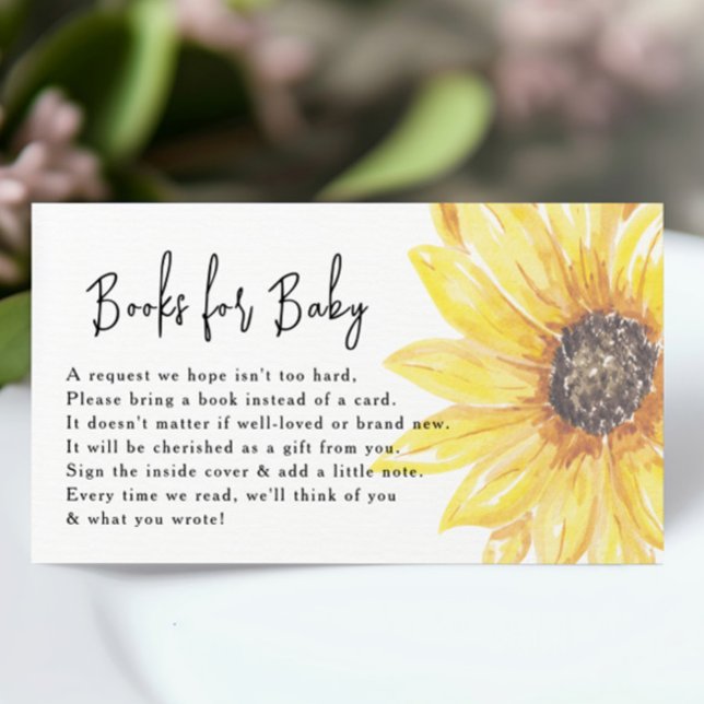 Carte D'accompagnement Fall in Love Sunflower Baby showers Livres pour bé (Créateur téléchargé)