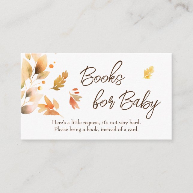 Carte D'accompagnement Fall Leaves Baby showers Livres pour Baby Request (Devant)
