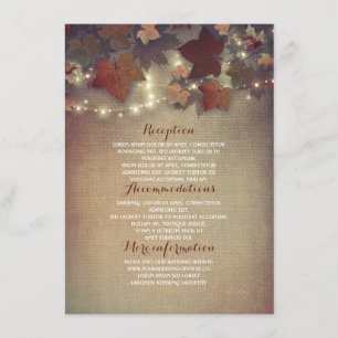 Carte D'accompagnement Fall Leaves Rustic Mariage Détails - Informations