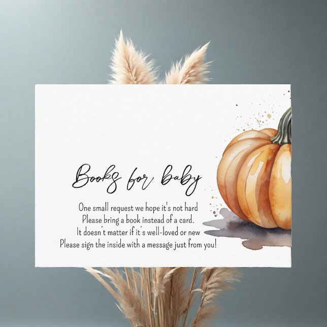 Carte D'accompagnement Fall Little Citrouille Baby showers Livres pour bé (Créateur téléchargé)
