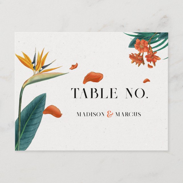 Carte D'accompagnement Fancy Fleurs Tropicales Mariage-Carte de remerciem (Devant)