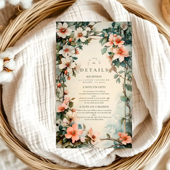 Carte D'accompagnement Fancy Floral Art Nouveau Mariage (Créateur téléchargé)