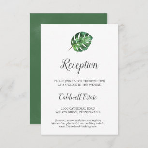 Carte D'accompagnement Far Tropical Palm Mariage Réception Insertion Cart
