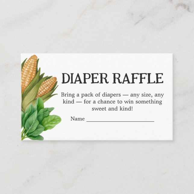 Carte D'accompagnement Farmers Market Localement Cultivé Baby Diaper Raff (Devant)