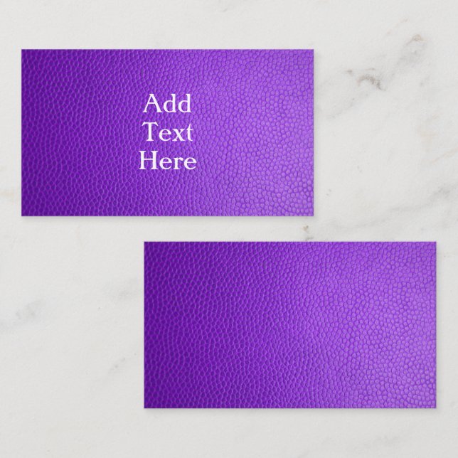 Carte D'accompagnement Faux cuir violet (Devant / Derrière)