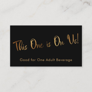 Carte D'accompagnement Faux Gold Black Boissons Décontractées Billets Ins