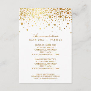 Carte D'accompagnement Faux Gold Foil Confetti Elégant Hébergement Voitur