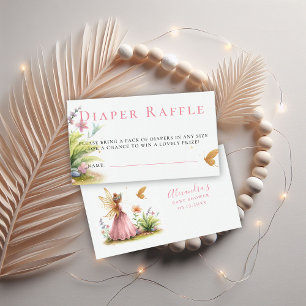 Carte D'accompagnement Fée Princesse Tirage au Sort de Couches Rose Fille