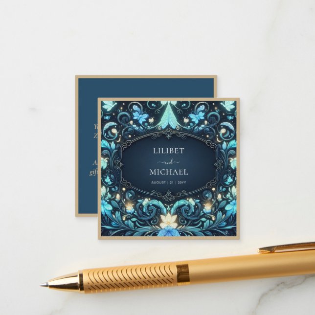 Carte D'accompagnement Fée Sauvage Enregistrer la Date Conte de Fées Écla (Devant/Arrière en situation)