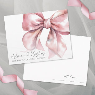 Carte D'accompagnement Félicitations de Mariage avec un Nœud Rose Fardé