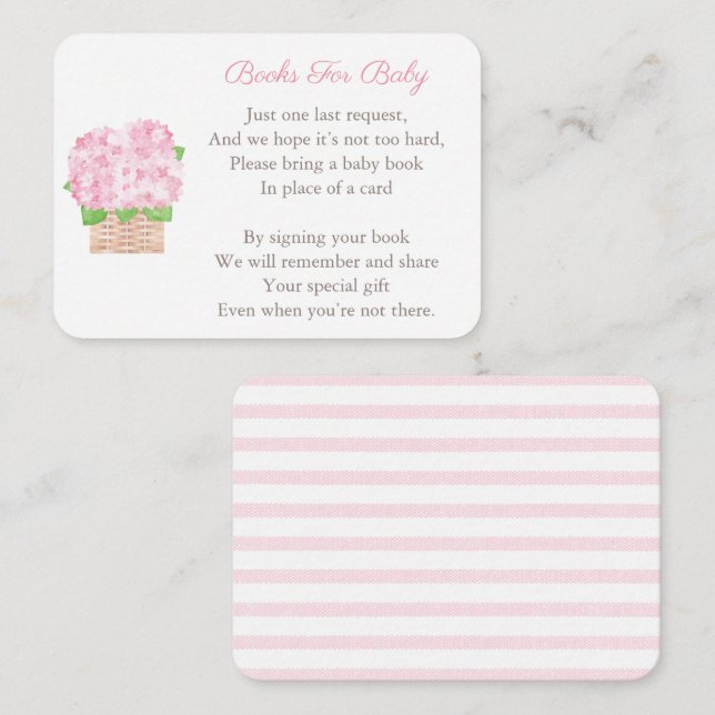 Carte D'accompagnement Feminine Rose Floral Baby Girl Douche Apporter Un  (Devant / Derrière)