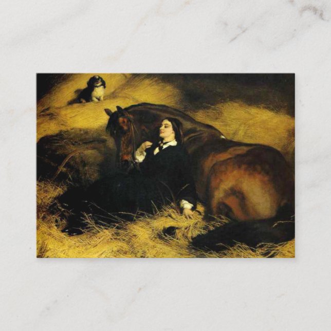 Carte D'accompagnement Femme et Cheval (Devant)
