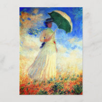 Femme Monet avec un parasol face droit