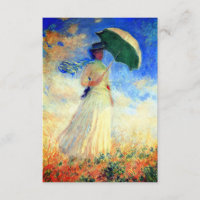 Femme Monet avec un parasol face droit