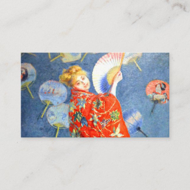 Carte D'accompagnement Femme Monet en costume japonais (Devant)
