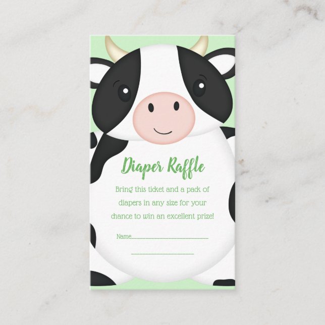 Carte D'accompagnement Ferme de Baby showers de vache (Devant)
