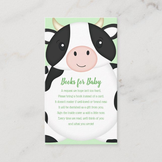 Carte D'accompagnement Ferme de Baby showers de vache (Devant)