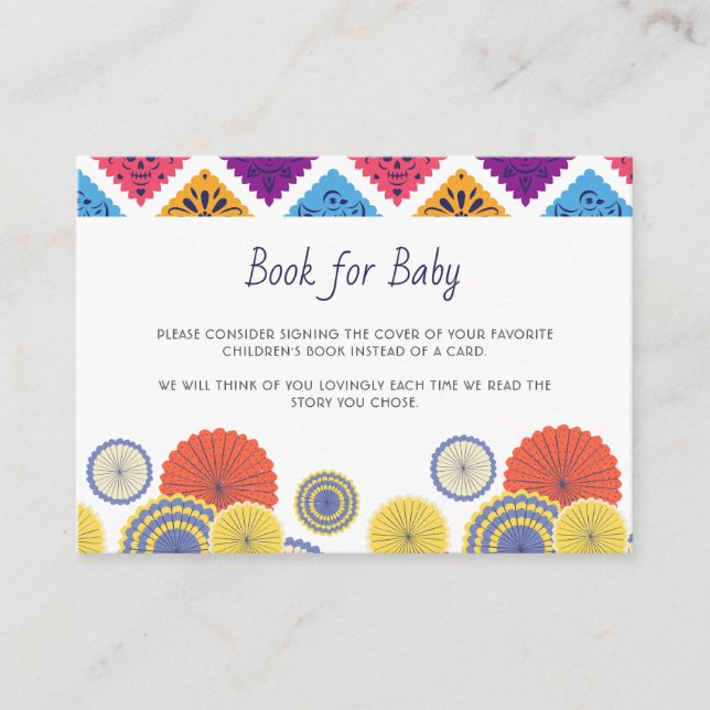 Carte D'accompagnement Festif Mexicain Papier Fan Cactus Livres Pour Bébé (Devant)