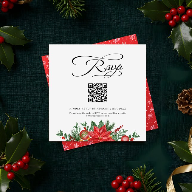 Carte D'accompagnement Festive de verdure QR Code site Mariage RSVP (Créateur téléchargé)