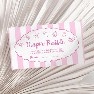 Carte D'accompagnement Fête bébé coquillages fantaisistes roses Tirage au