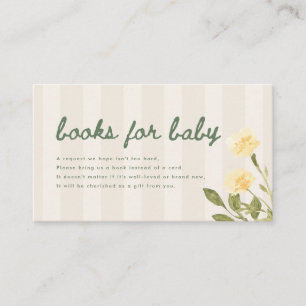 Carte D'accompagnement Fête bébé moderne avec calligraphie florale "Livre