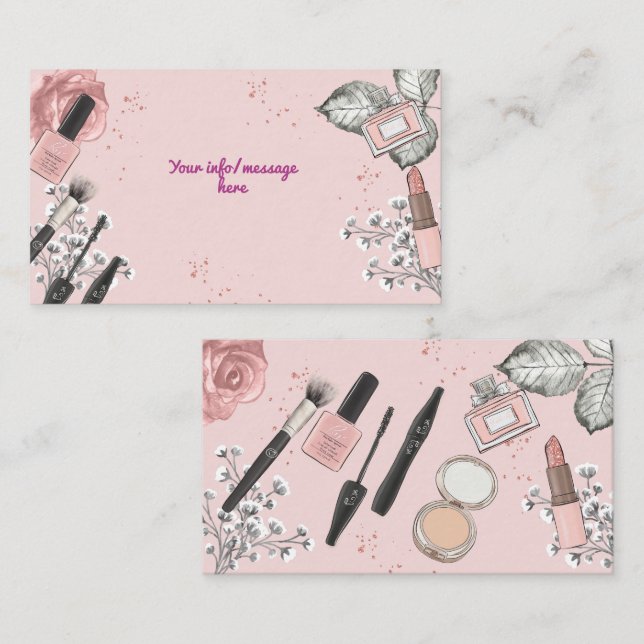 Carte D'accompagnement Fête d'anniversaire de spa de beauté fille poussié (Devant / Derrière)