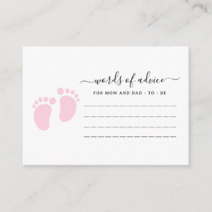 Carte D'accompagnement Fête de Baby Shower aux Petits Pieds Roses Bébé Fi
