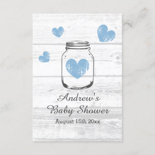 Carte D'accompagnement Fête de baby shower du garçon en bois rustique