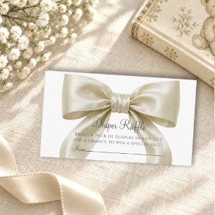 Carte D'accompagnement Fête de bébé au ruban de satin Champagne Diaper Ra